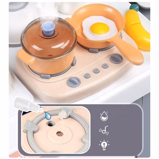 비엔나 주방 세트 어린이 주방 세트 장난감 어린이 소녀 음식 어린이 주방 놀이 세트 장난감 나무 소녀 역할 놀이 요리 장난감