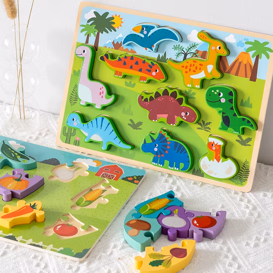 나무 3D 퍼즐 몬테소리 모양 정렬 게임 조기 교육 장난감