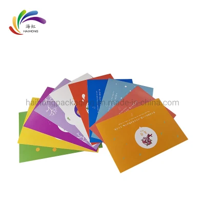 재활용할 수 있는 다채로운 인쇄 수제 종이 인사말 카드
